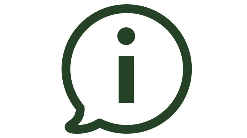 Pratbubbla med bokstaven i.