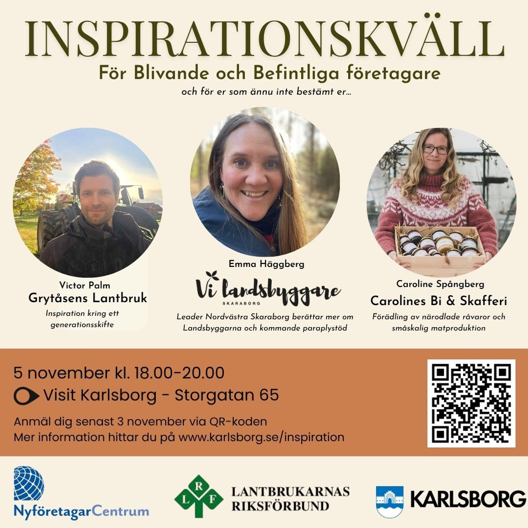 Bild som visar 3 personer som deltar på Inspirationskvällen