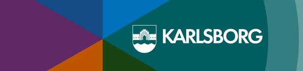 Kommunens färger med Karlsborgs logotyp