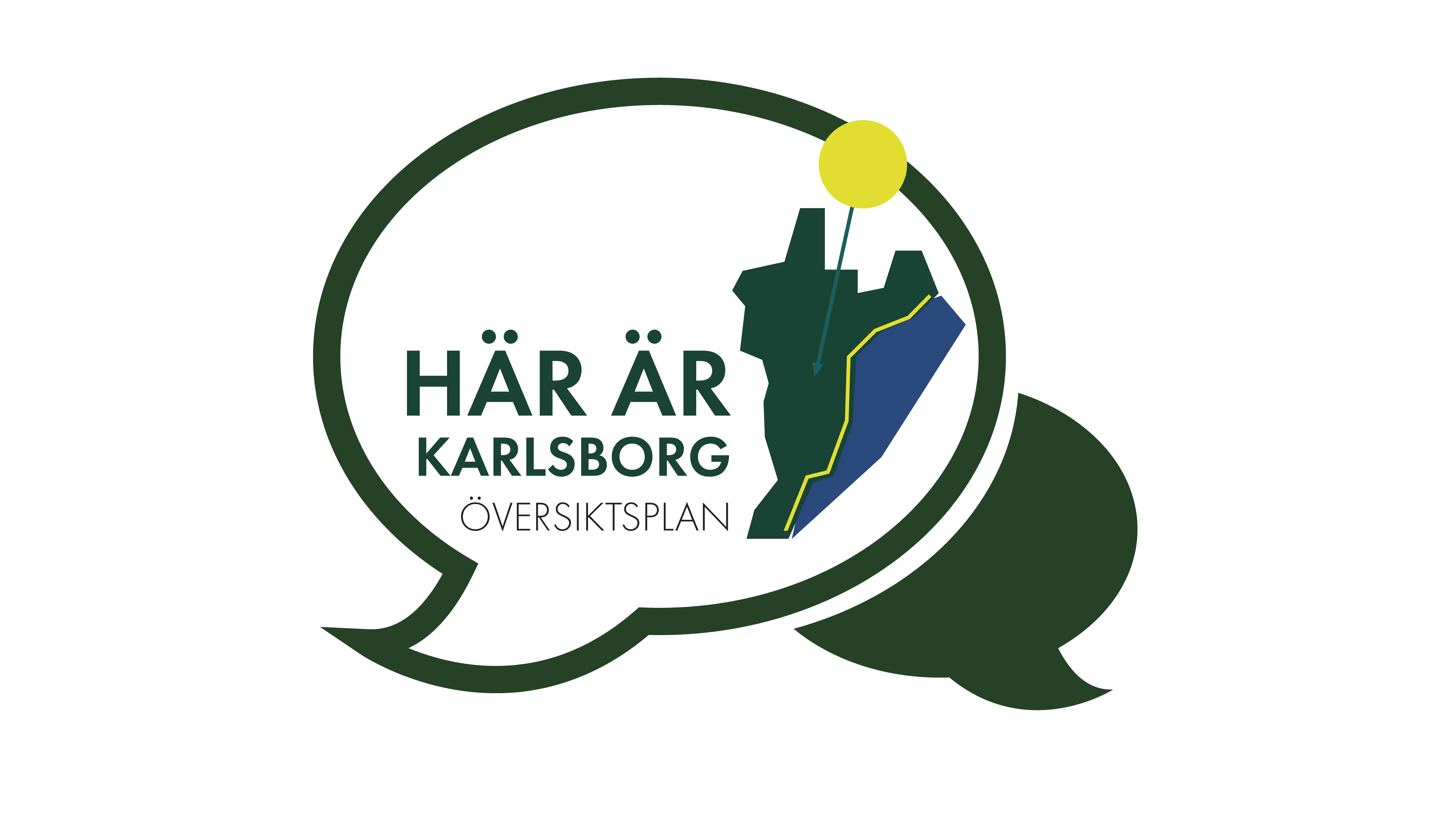 Logotypen för Karlsborgs nya ÖP i en pratbubbla