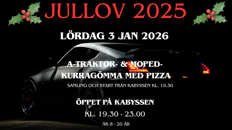 Ett flygblad för en julfest med en bil.