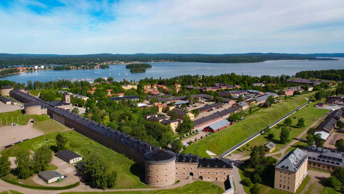 Flygbild över Karlsborgs fästning