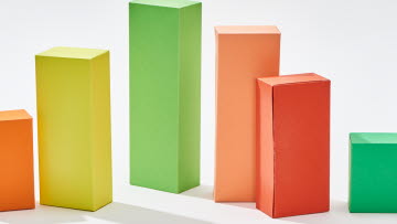 Färgade block som symboliserar ett stapeldiagram