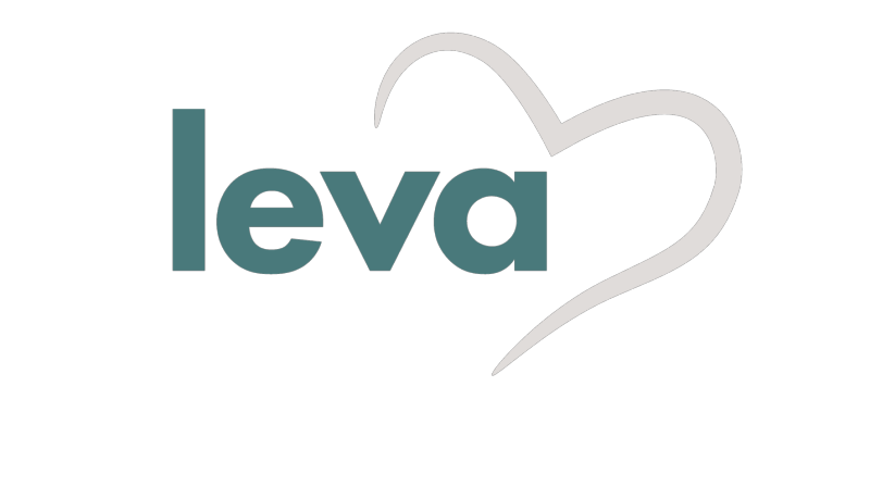 Logotyp LEVA - leta nya vanor - turkos