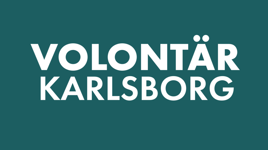 Logotyp Volontär Karlsborg - grön bakgrund