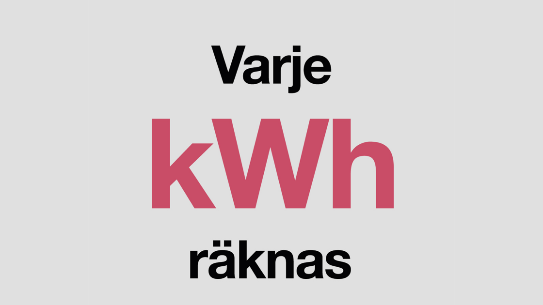 Grafik med texten "Varje kWh räknas"