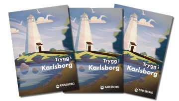 Framsida på broschyren "Trygg i Karlsborg"