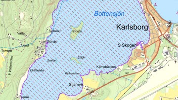 Kartbild över södra Bottensjön